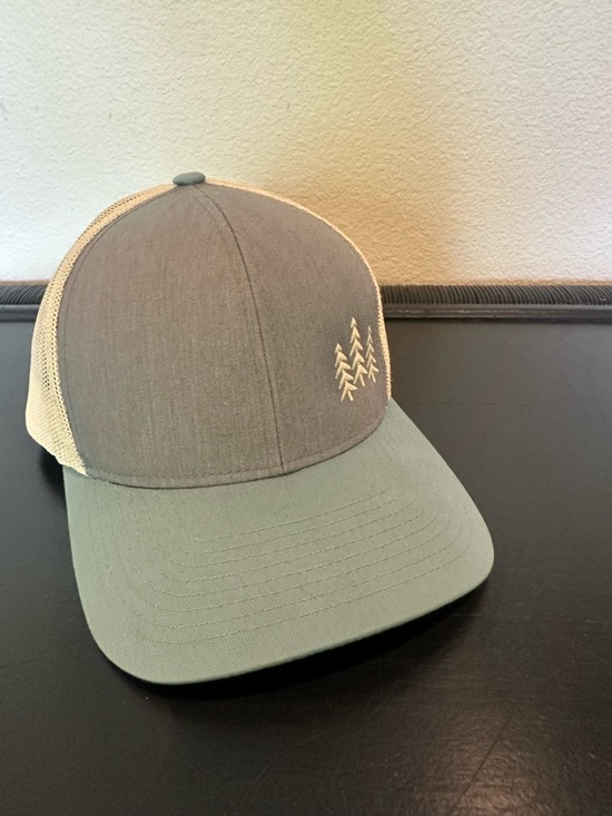 Other - Men's Green & Beige Trucker Cap with Tree Stitch Detail